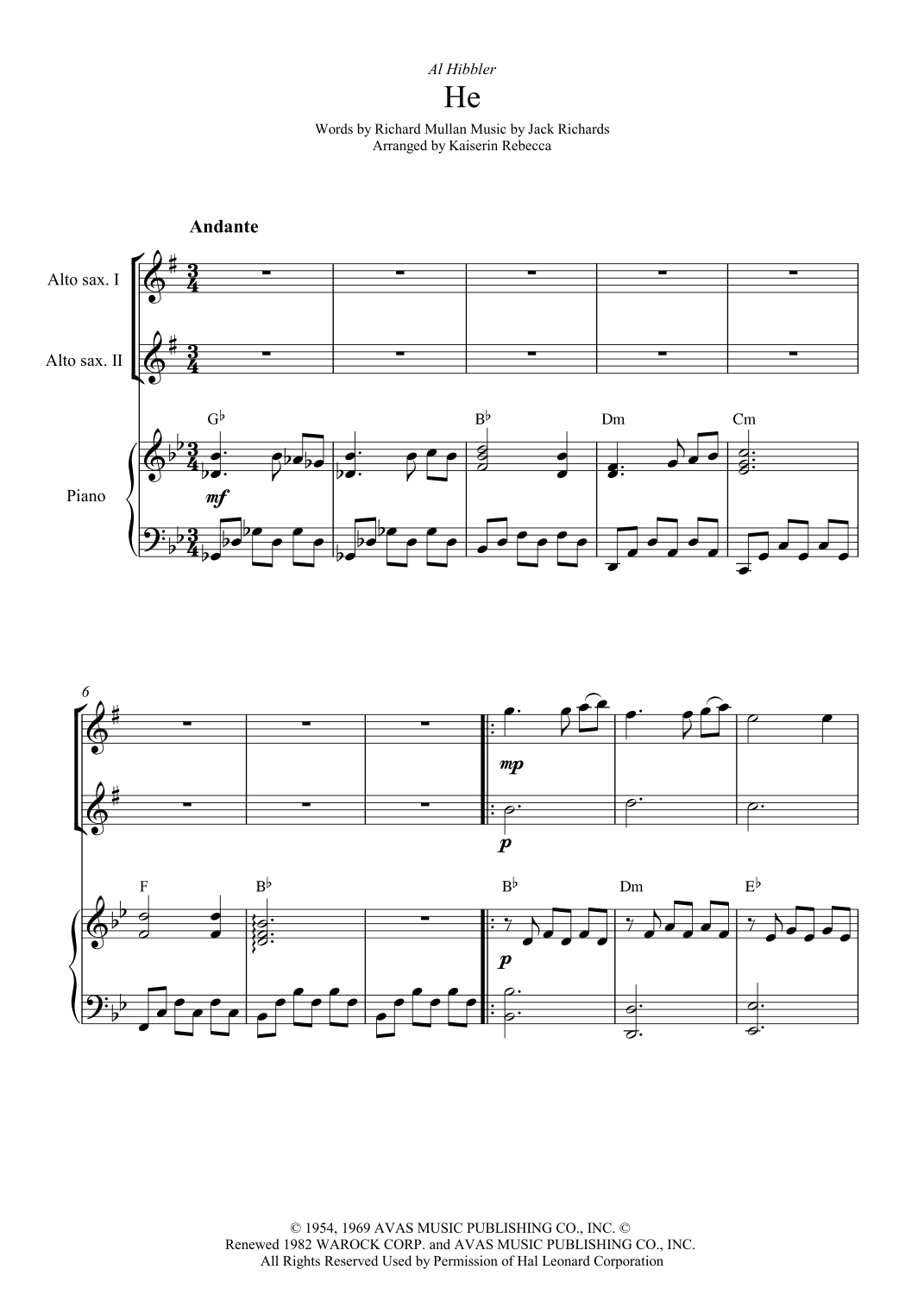 He (arr. Kaiserin Rebecca)