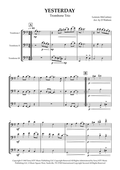 Yesterday (arr. Douglas Wattson)