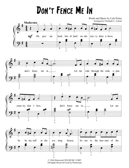 Don't Fence Me In (arr. Elizabeth C. Axford)