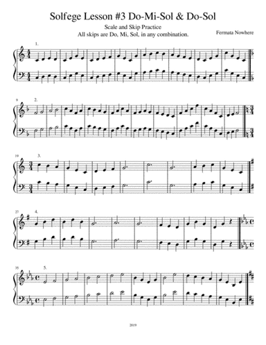 Do-Mi-Sol & Do-Sol Sighting Singing Solfege Practice Worksheets