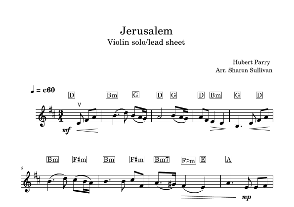 Jerusalem (arr. Sharon Sullivan)