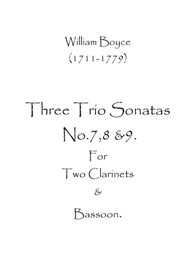 Three Trio Sonatas No.7,8 & 9 (arr. Spence Bundy)