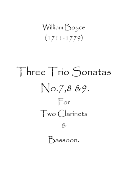 Three Trio Sonatas No.7,8 & 9 (arr. Spence Bundy)