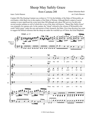 Sheep May Safely Graze (SATB) (arr. Curtis Hanson)