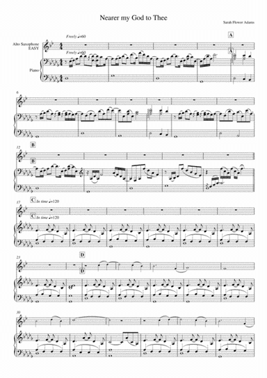 Nearer my God to Thee (piano & alto sax) - EASY (arr. David Kocijan & Davor Simunic)