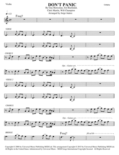 Don't Panic (arr. Jorge Juárez)