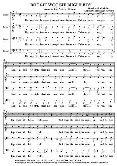 Boogie Woogie Bugle Boy (arr. Andrew Emmet)