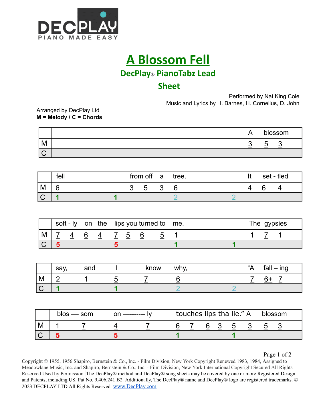A Blossom Fell (arr. DecPlay Ltd)