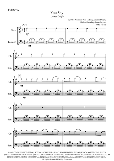You Say (arr. Fabio Britto)