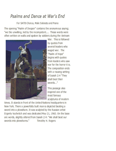 Psalms and Dance at War's End