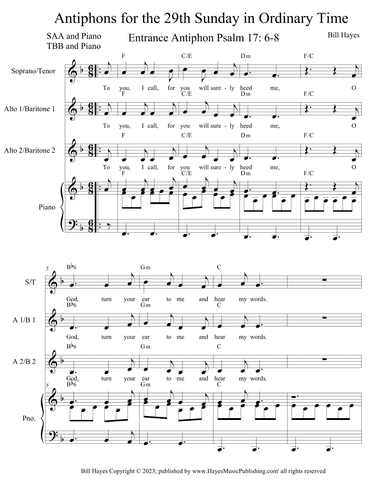 Antiphons for the 29th Sunday in Ordinary Time