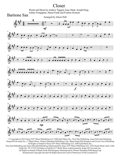 Closer (arr. Alison Hall)