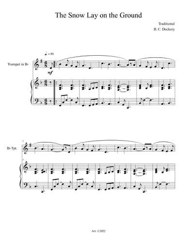 The Snow Lay on the Ground (Trumpet Solo with Piano Accompaniment) (arr. B. C. Dockery)