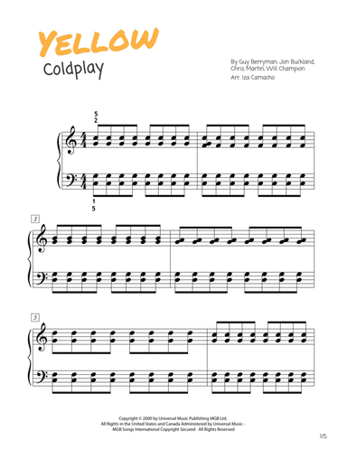 Yellow (arr. Iza Camacho F.)