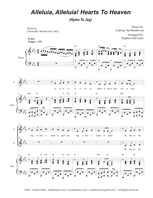 Alleluia, Alleluia! Hearts To Heaven (2-part choir - (SA) (arr. Stephen DeCesare)