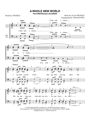 A Whole New World (arr. Tom Gentry)