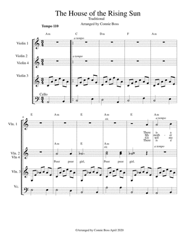 The House of the Rising Sun - Strings (arr. Connie Boss)