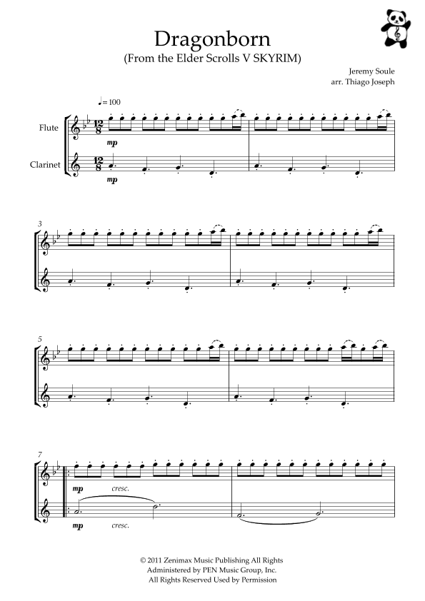 Dragonborn (skyrim Theme) (arr. Thiago Joseph)