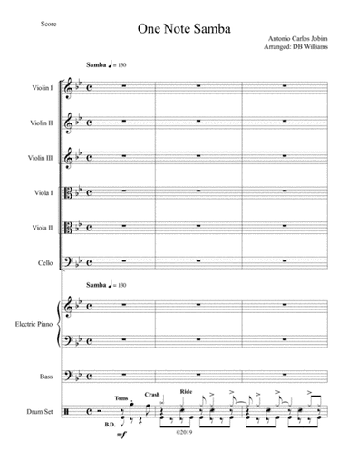 One Note Samba (samba De Uma Nota So) (arr. DB Williams)