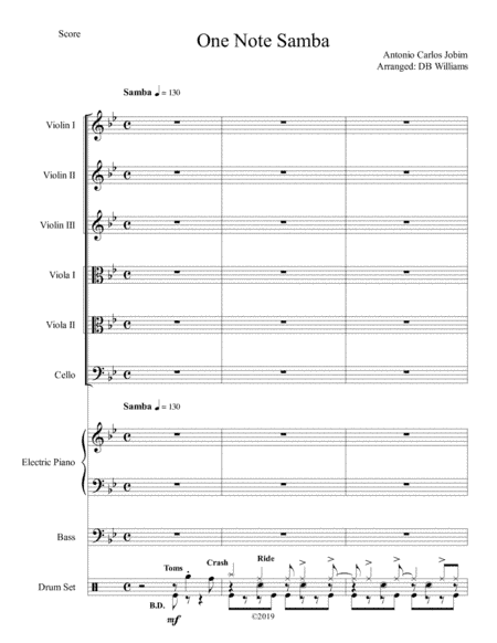 One Note Samba (samba De Uma Nota So) (arr. DB Williams)