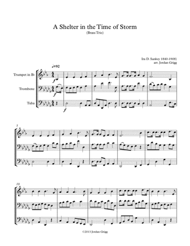 A Shelter in the Time of Storm (Brass Trio) (arr. Jordan Grigg)