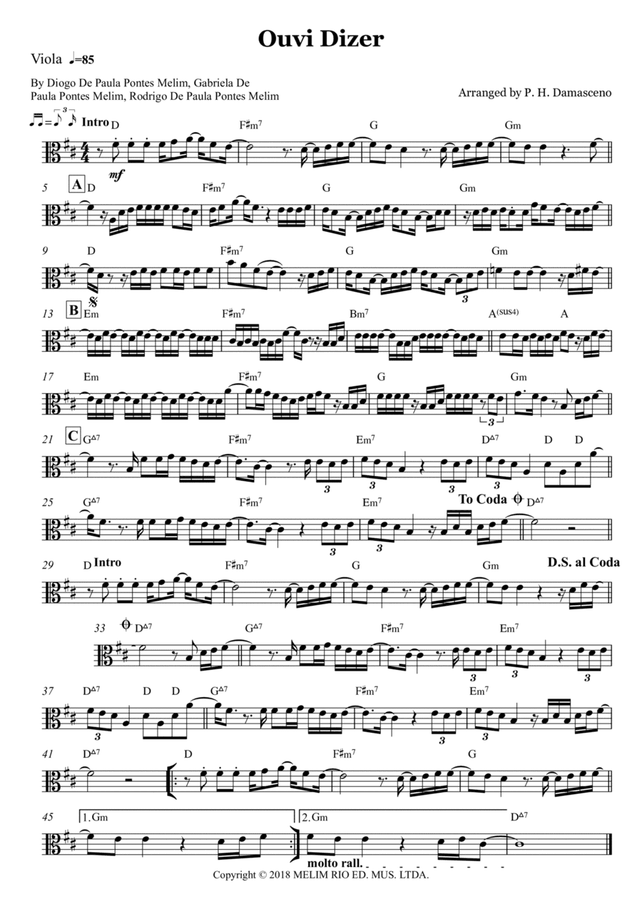 Ouvi Dizer (arr. P.H. Damasceno)