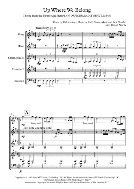 Up Where We Belong  from the Paramount Picture AN OFFICER AND A GENTLEMAN (arr. Robert Newth)