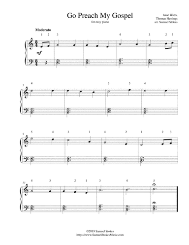 Go Preach My Gospel - for easy piano (Thomas Hastings setting) (arr. Samuel Stokes)