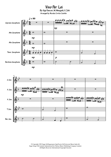 Vivo Per Lei (arr. Nicolás Cortés Castillo)