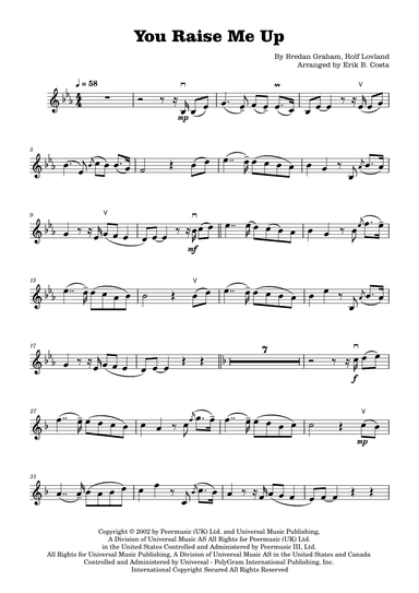 You Raise Me Up (arr. Erik B. Costa)