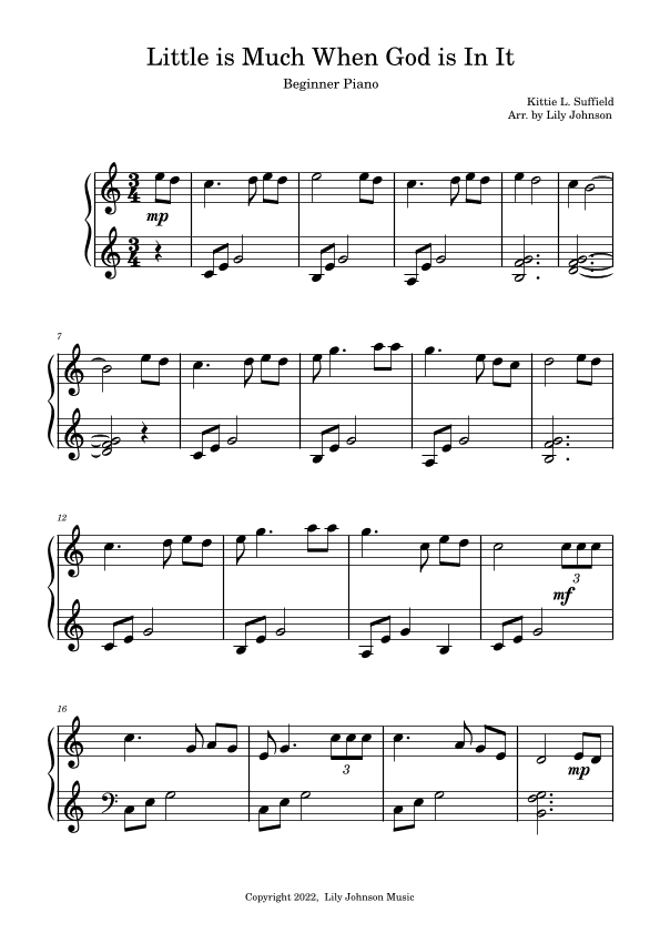 Little is Much When God is In It (arr. Lily Johnson)