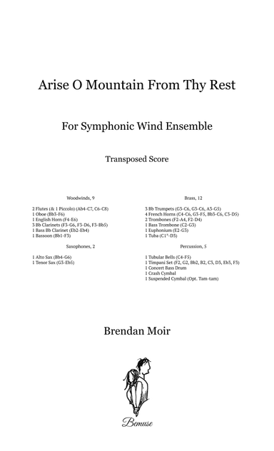 Arise O Mountain From Thy Rest - Score Only