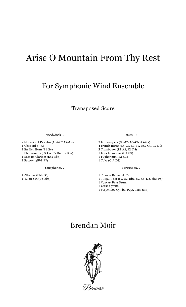 Arise O Mountain From Thy Rest - Score Only