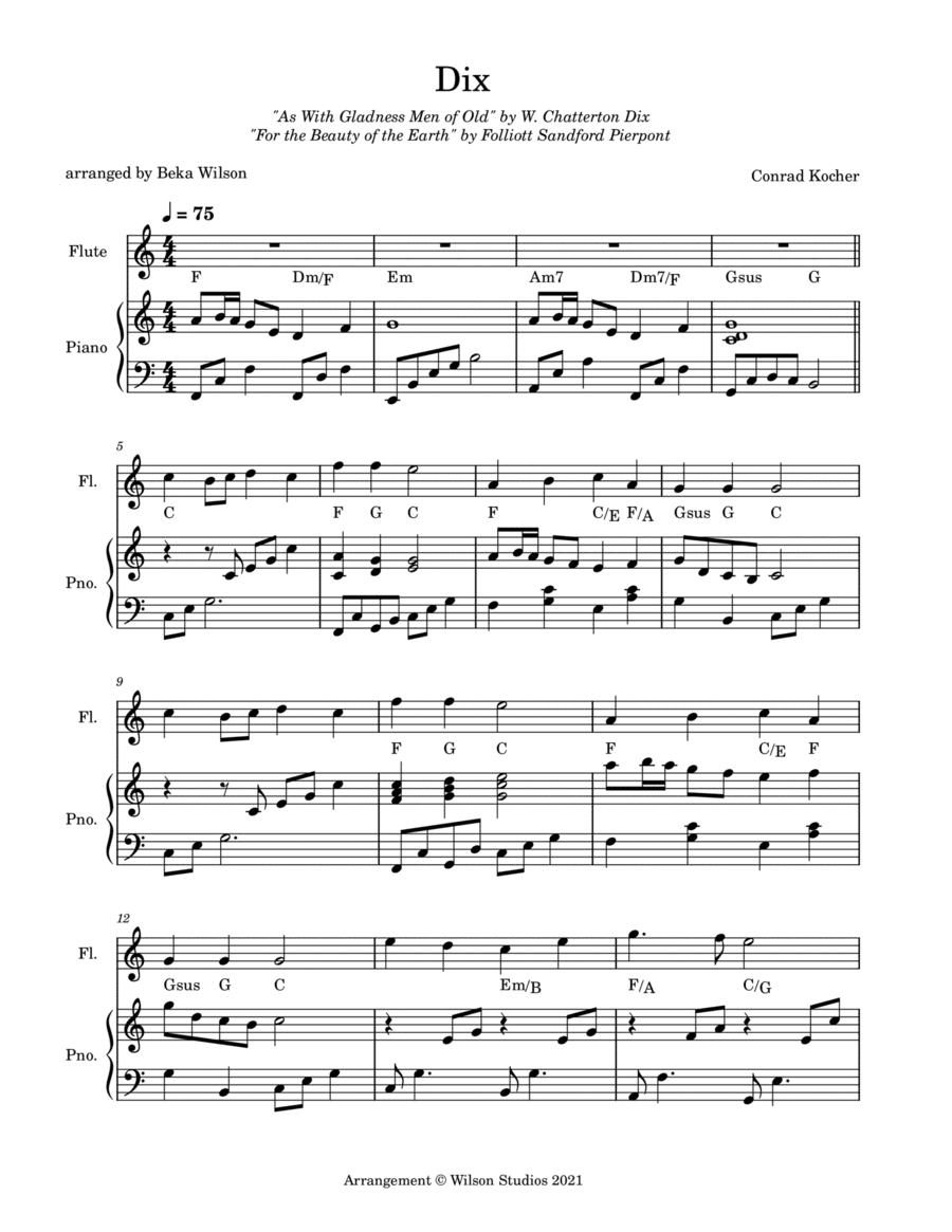 For the Beauty of the Earth--flute solo (arr. Beka Wilson)