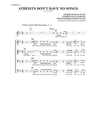 Atheists Don't Have No Songs (arr. Christopher D. Littlefield)