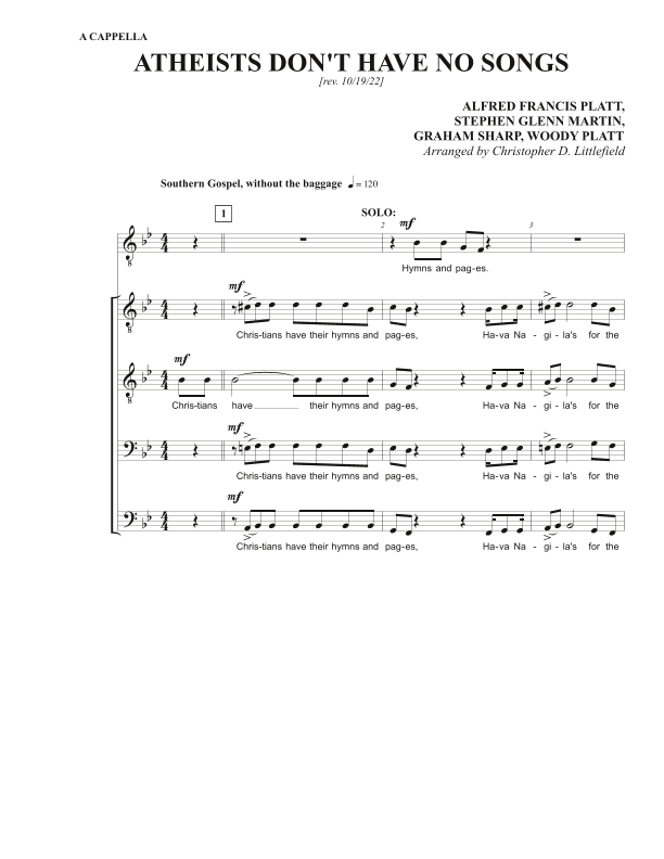 Atheists Don't Have No Songs (arr. Christopher D. Littlefield)
