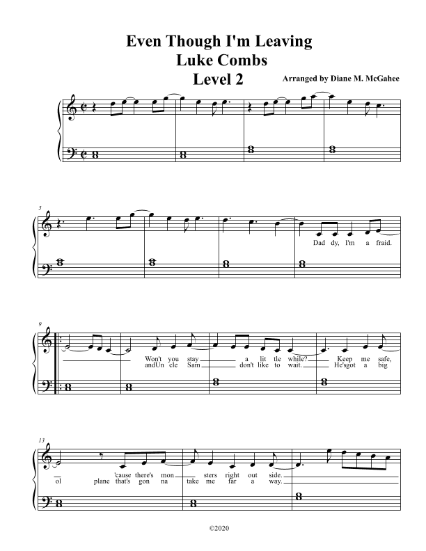 Even Though I'm Leaving (arr. Arranged by Diane M. McGahee)