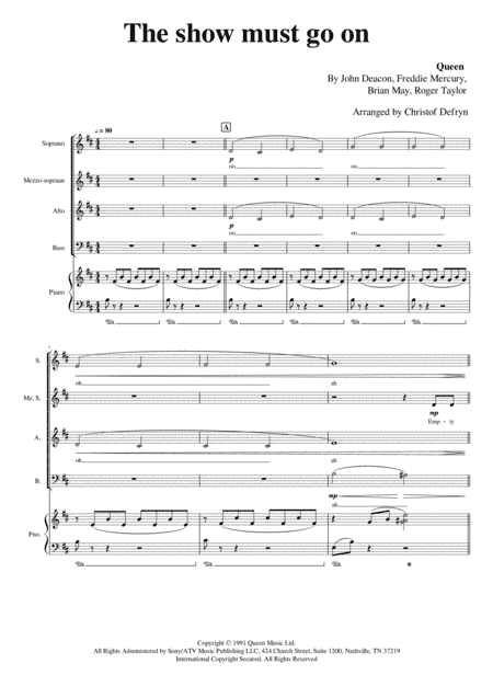 The Show Must Go On (arr. Christof Defryn)