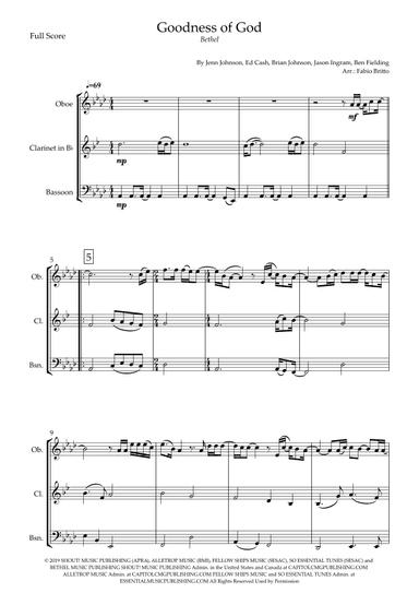 Goodness Of God (arr. Fabio Britto)