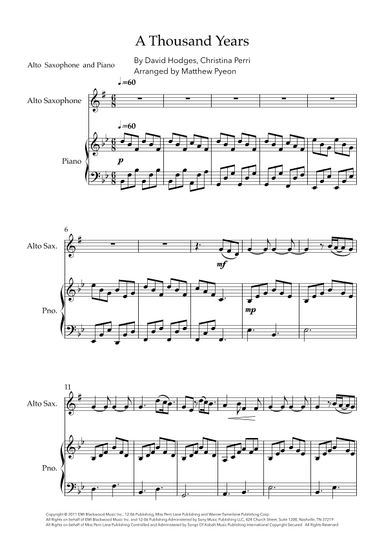 A Thousand Years (arr. Matthew pyeon)