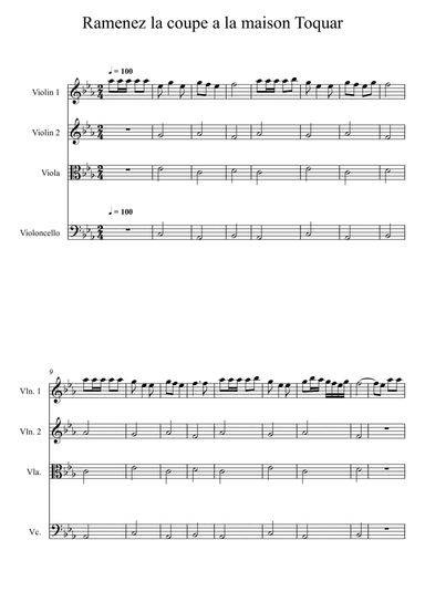 Ramenez La Coupe A La Maison (arr. Lydia Alonso @ Halo Strings Ltd)