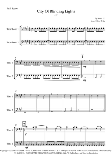 City Of Blinding Lights (arr. Fabio Britto)