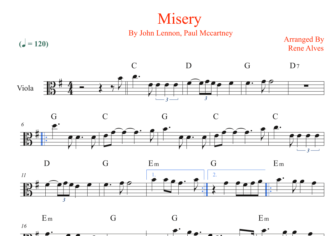 Misery (arr. Rene Alves)