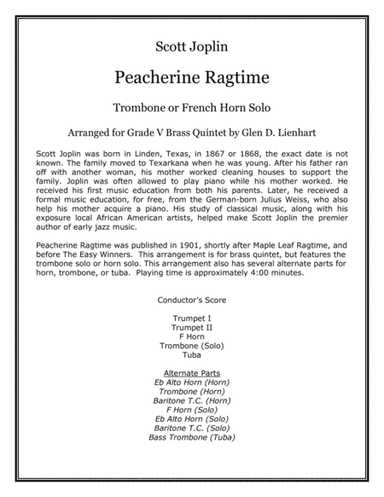 Peacherine Ragtime - Brass (arr. Glen D. Lienhart)