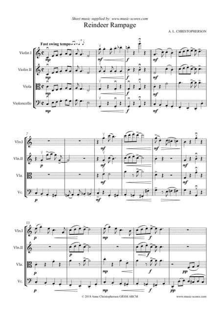 Reindeer Rampage - String Quartet