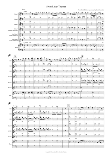 Swan Lake Theme for Flute Quartet (arr. David Burndrett)