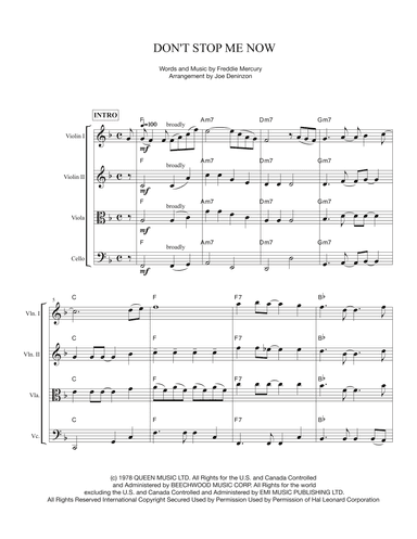 Don't Stop Me Now (arr. Joe Deninzon)