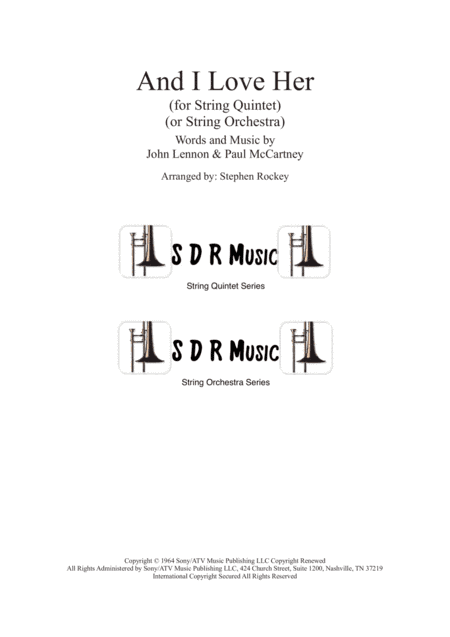 And I Love Her (arr. Stephen Rockey)