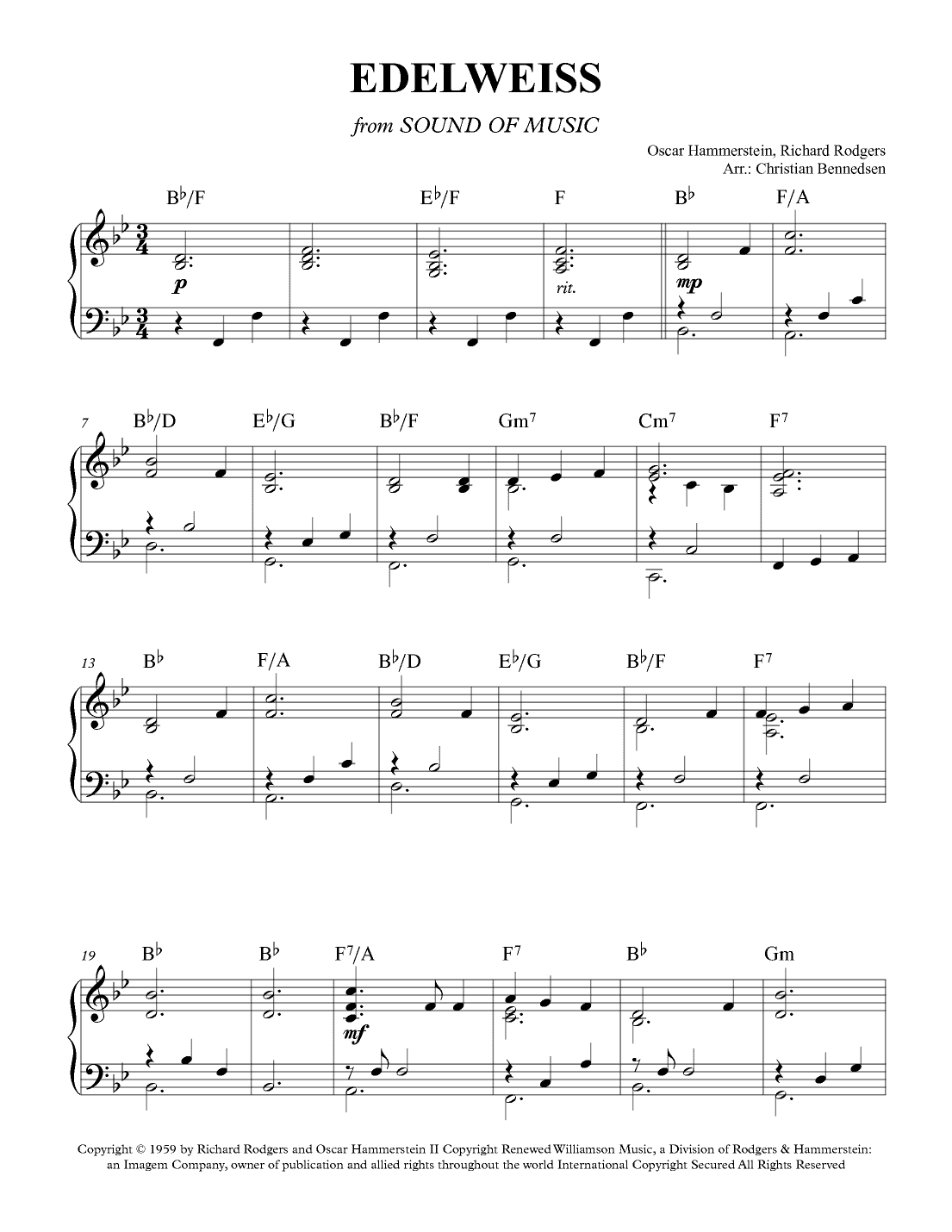 Edelweiss (arr. Christian Bennedsen)
