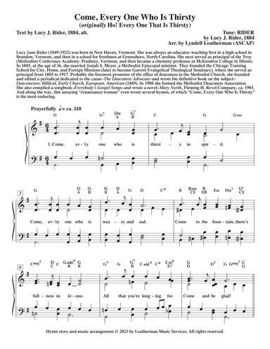 Come, Every One Who Is Thirsty (arr. Lyndell Leatherman)